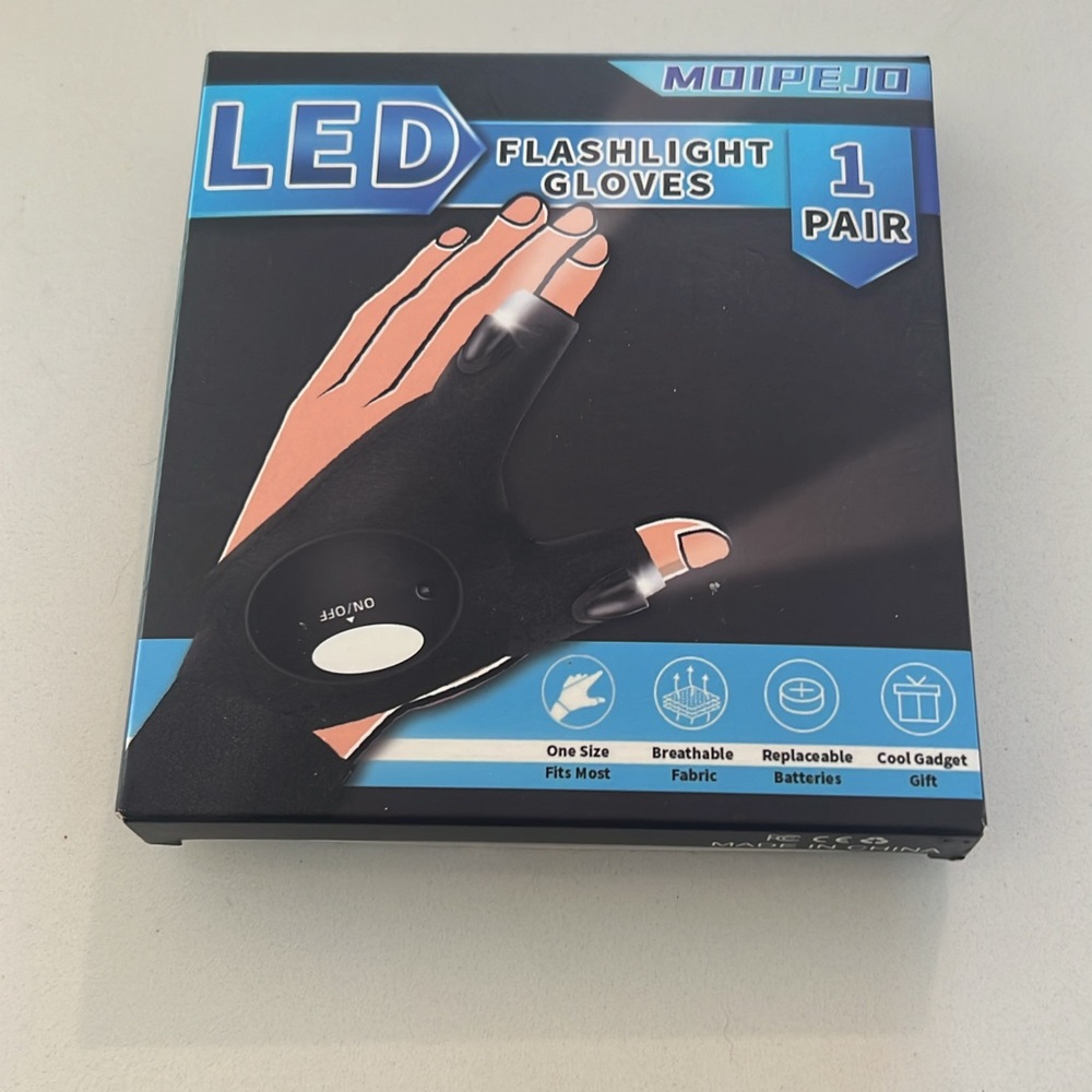 Black LED Flashlight Gloves